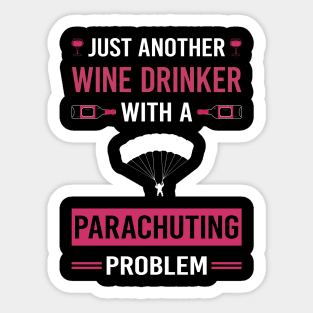 Wine Drinker Parachuting Parachute Parachutist Parachuter Sticker